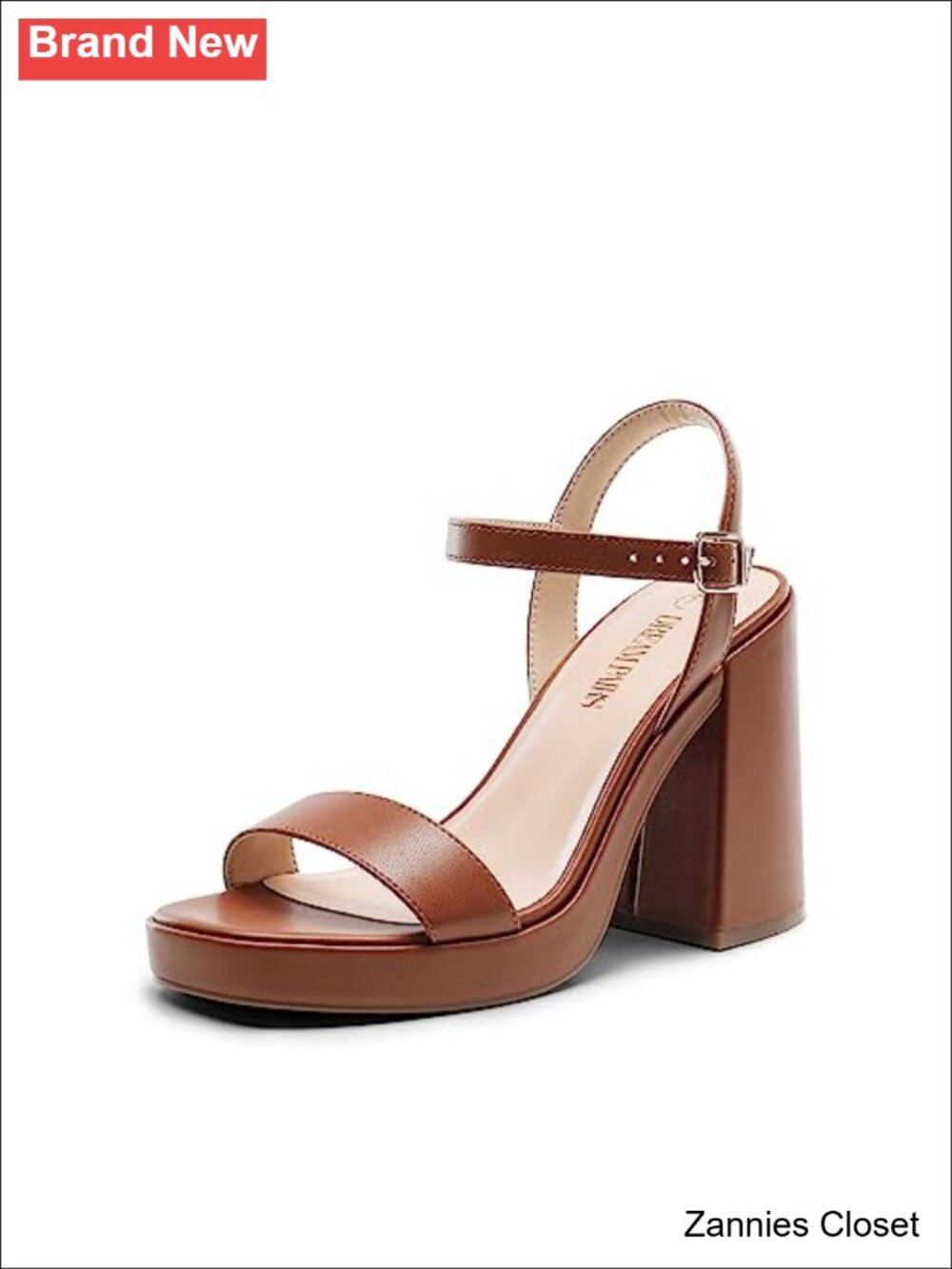 ✨ Block Chunky Platform Heeled Sandals Open Toe Ankle Strap Faux Leather